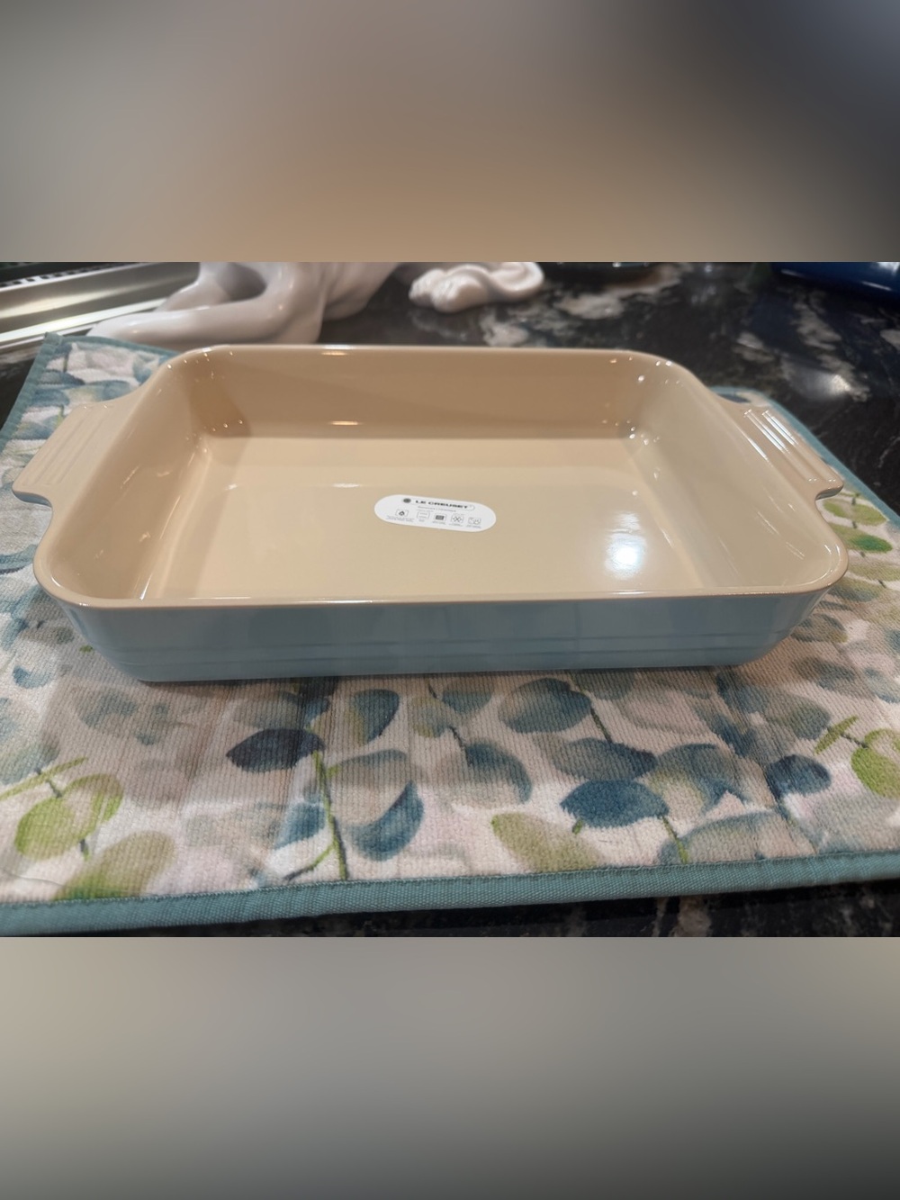 NEW Le Creuset 32cm Rectangular Baking Dish Sky Blue Large Ovenware Stoneware